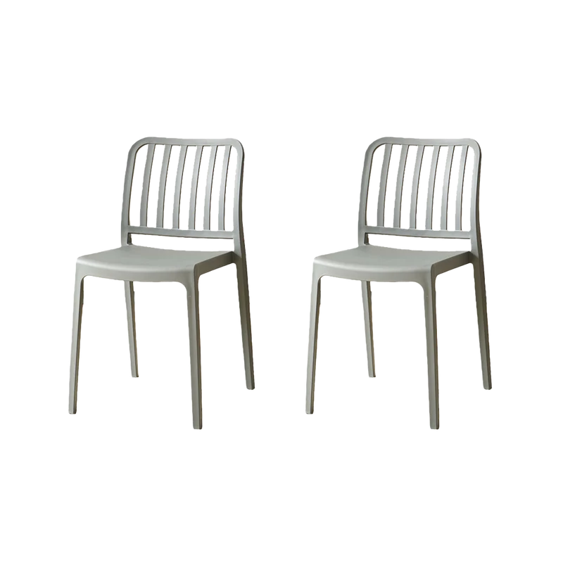 Set de 2 Sillas Brooklyn, Gris Oscuro, con Espaldar en Rayas y Diseño Minimalista