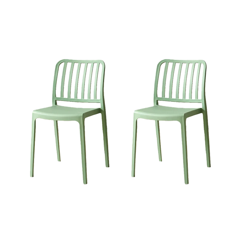 Set de 2 Sillas Brooklyn, Verde, con Espaldar en Rayas y Diseño Minimalista