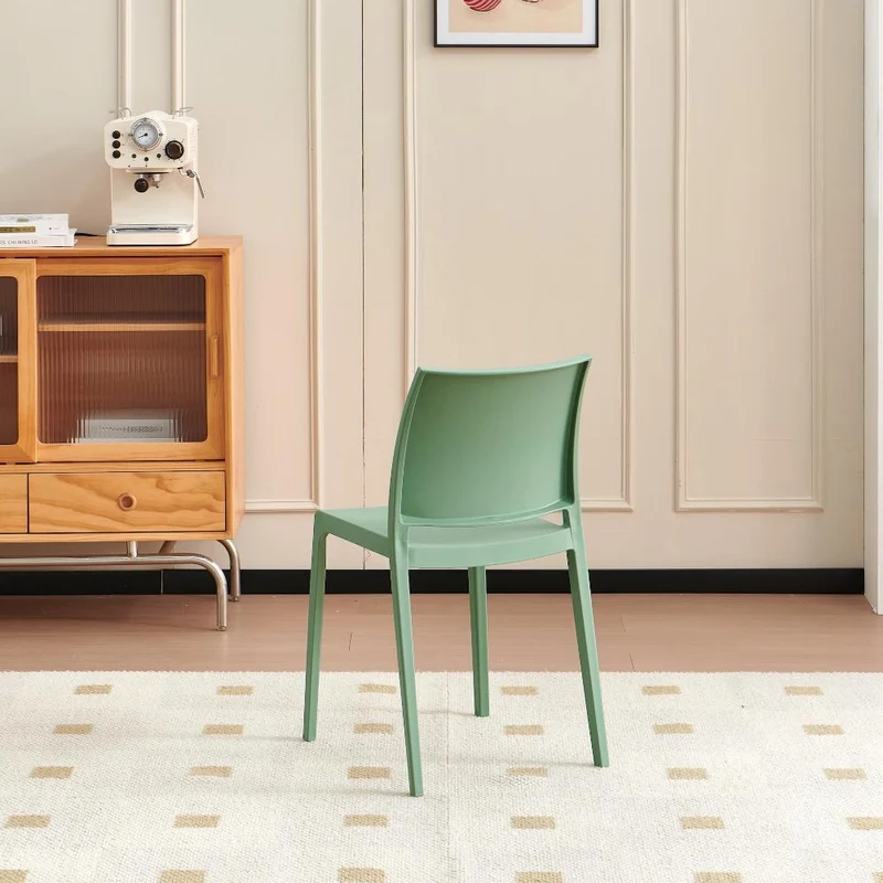 Set de 2 Sillas Soho, Verde, con Espaldar Cerrado y Diseño Minimalista