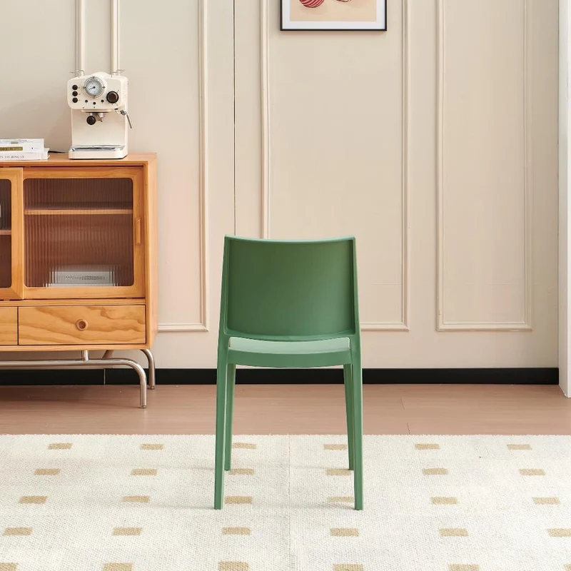 Set de 2 Sillas Soho, Verde, con Espaldar Cerrado y Diseño Minimalista