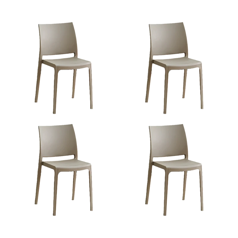 Set de 4 Sillas Soho, Taupe, con Espaldar Cerrado y Diseño Minimalista