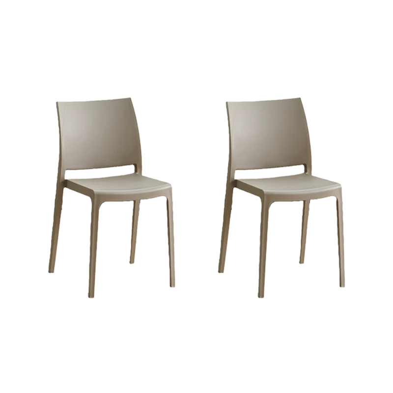 Set de 2 Sillas Soho, Taupe, con Espaldar Cerrado y Diseño Minimalista