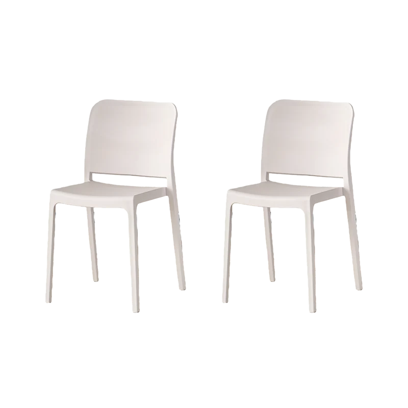 Set de 2 Sillas Triveca, Blanco, con Espaldar Cerrado y Diseño Minimalista