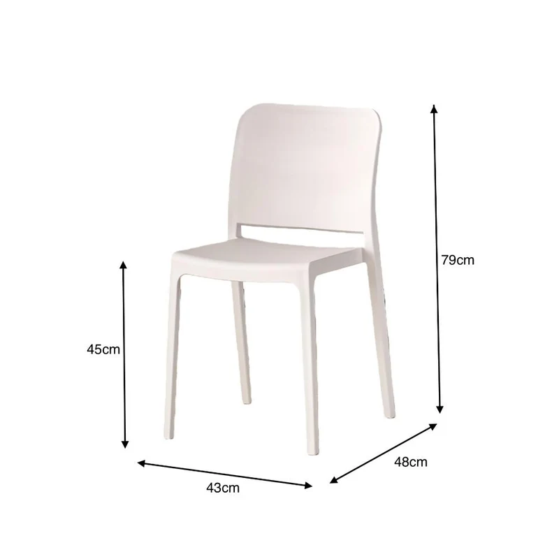 Set de 2 Sillas Triveca, Blanco, con Espaldar Cerrado y Diseño Minimalista
