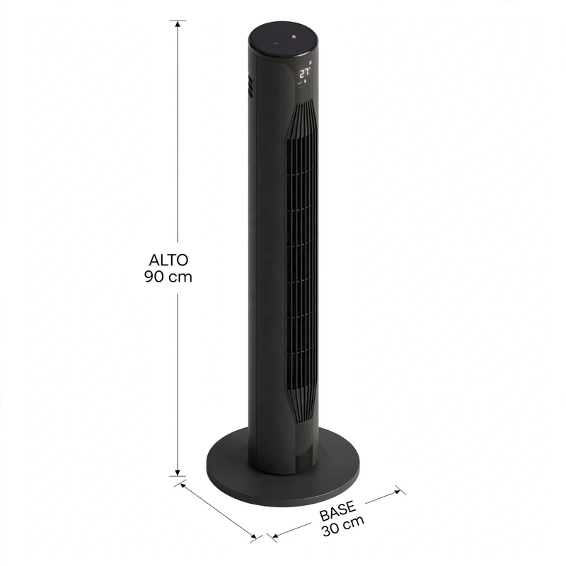 Ventilador De Torre Zenin 36, Negro, Con temporizador Incluye Control Remoto