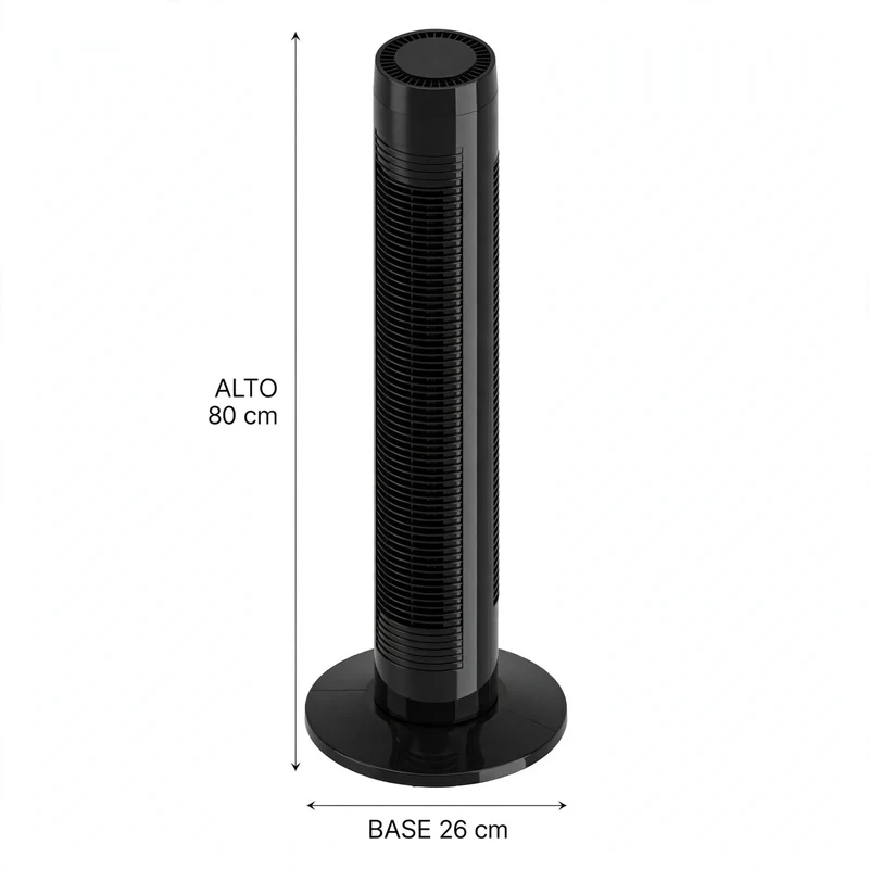 Ventilador De Torre Apex 32, Negro, Con temporizador Incluye Control Remoto