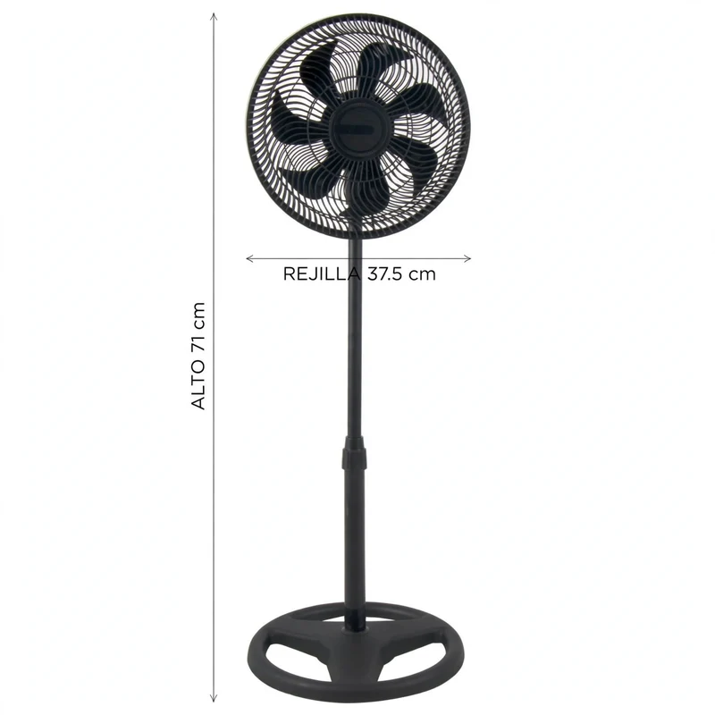 Ventilador Astor 14, Negro, Con 3 velocidades y 2 en 1