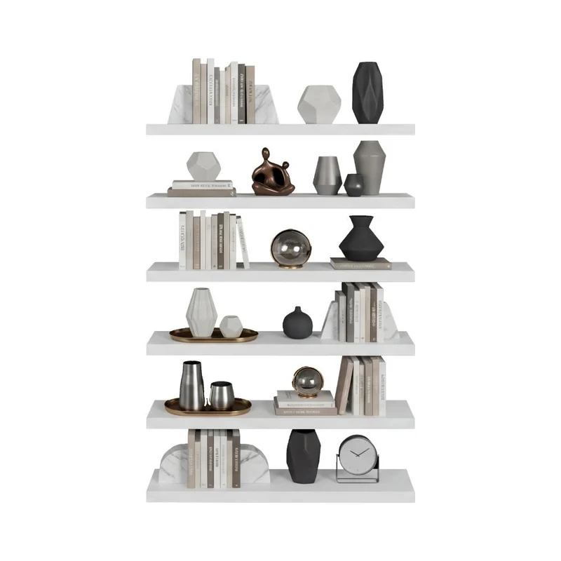 Repisa Flotante Aura X2, Kronos Blanco, con Diseño Minimalista ZF