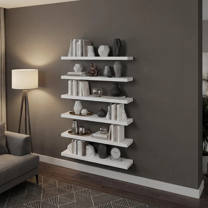 Repisa Flotante Aura X2, Kronos Blanco, con Diseño Minimalista ZF