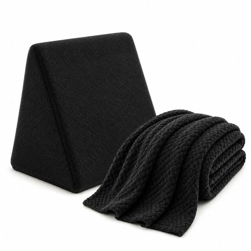 Combo Cojin Tv + Cobija Negro