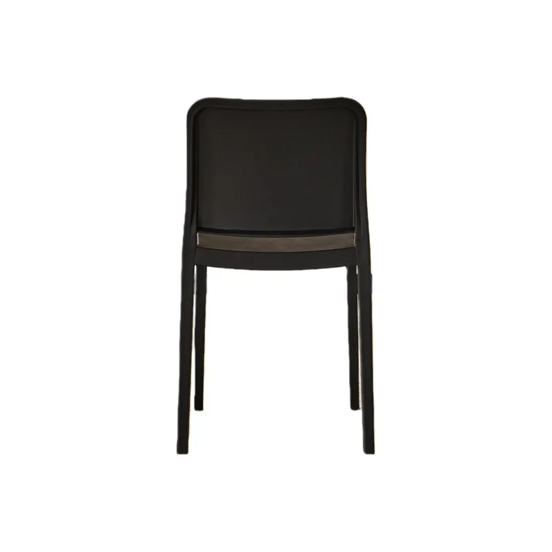 Set de 2 Sillas Triveca, Negro, con Espaldar Cerrado y Diseño Minimalista
