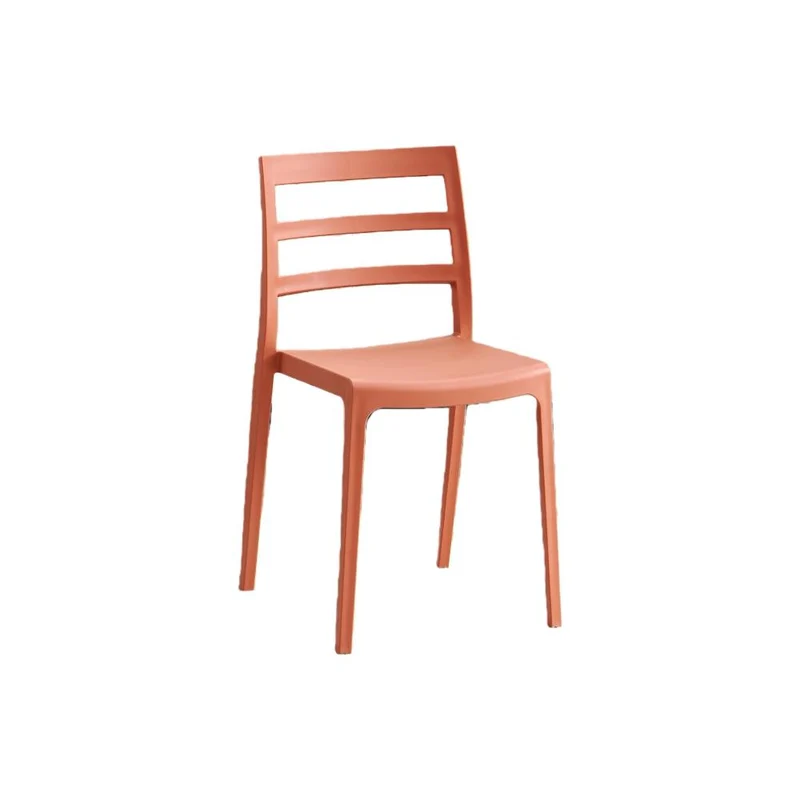 Set de 2 Sillas New York, Terracota, con Espaldar en Líneas y Diseño Minimalista