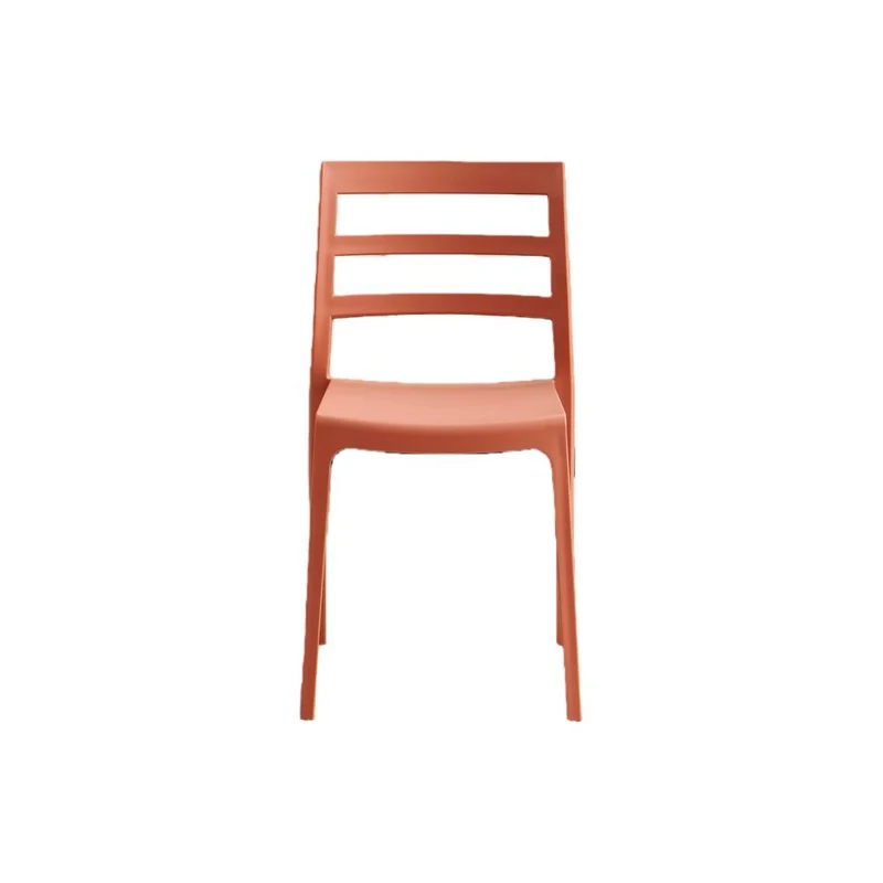 Set de 2 Sillas New York, Terracota, con Espaldar en Líneas y Diseño Minimalista