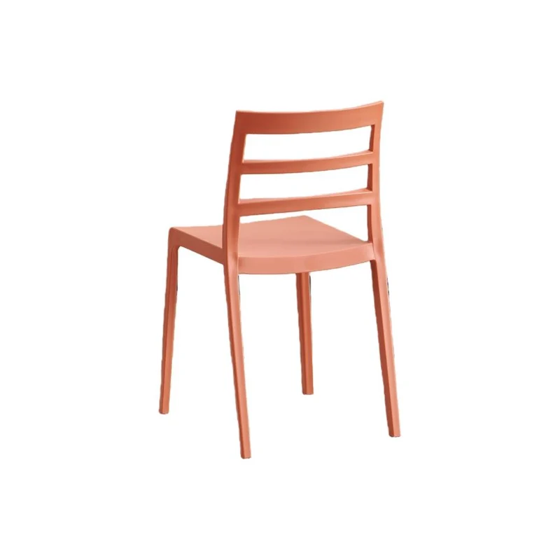 Set de 2 Sillas New York, Terracota, con Espaldar en Líneas y Diseño Minimalista