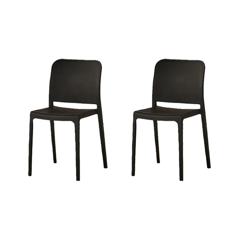 Set de 2 Sillas Triveca, Negro, con Espaldar Cerrado y Diseño Minimalista