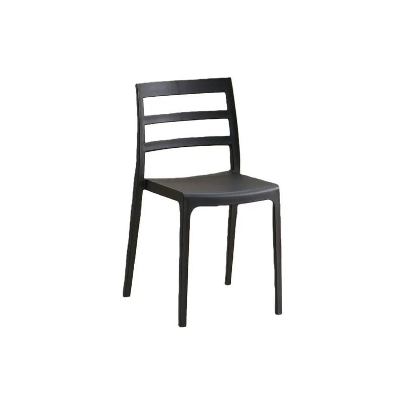 Set de 2 Sillas New York, Negro, con Espaldar en Líneas y Diseño Minimalista