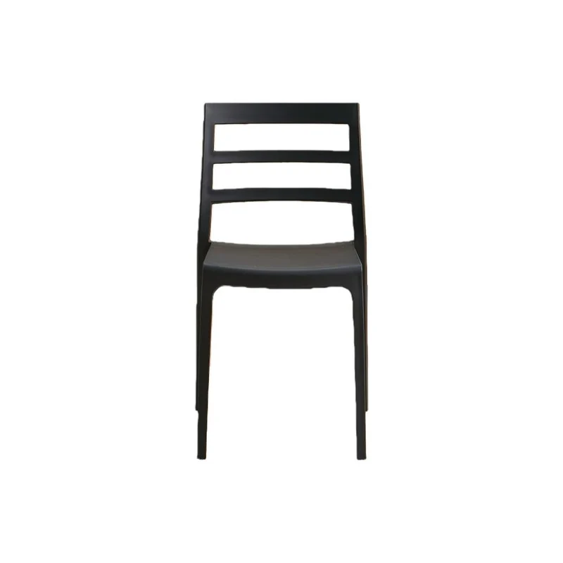 Set de 2 Sillas New York, Negro, con Espaldar en Líneas y Diseño Minimalista