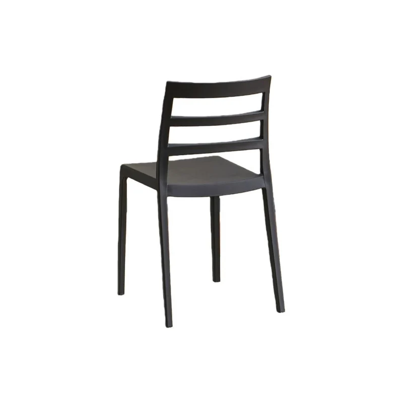 Set de 2 Sillas New York, Negro, con Espaldar en Líneas y Diseño Minimalista