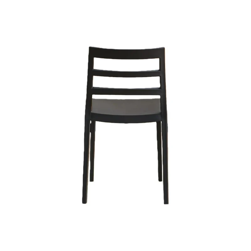 Set de 2 Sillas New York, Negro, con Espaldar en Líneas y Diseño Minimalista