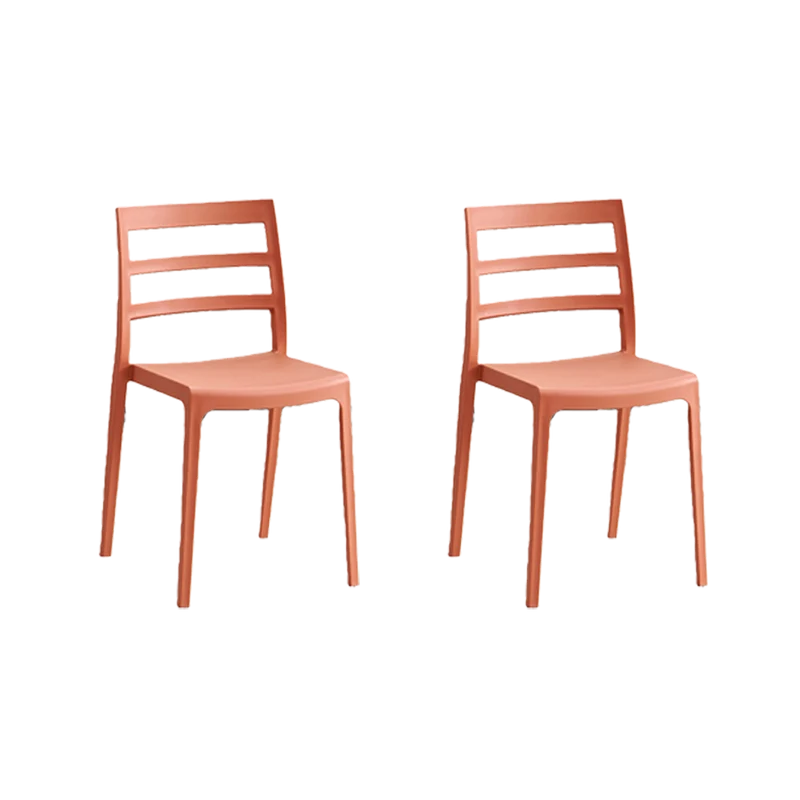 Set de 2 Sillas New York, Terracota, con Espaldar en Líneas y Diseño Minimalista