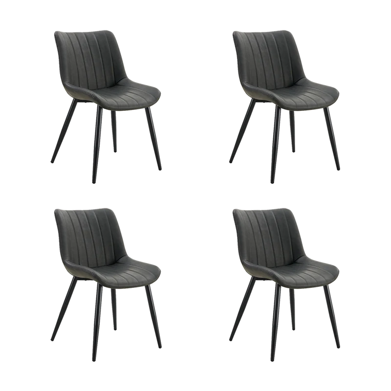 Set de 4 Sillas Nova, Color Negro, con Espaldar y Diseño Moderno