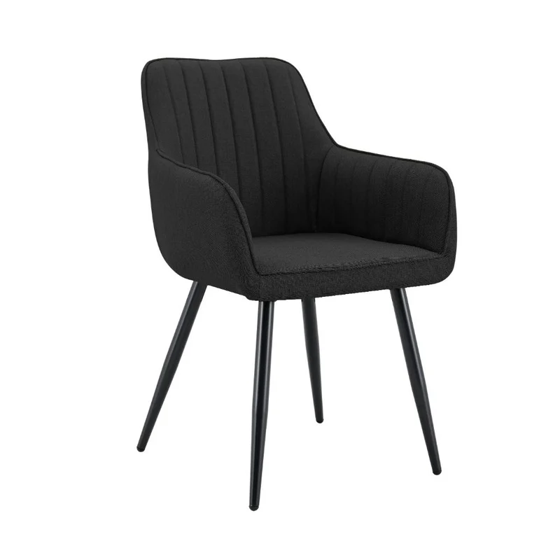 Set de 4 Sillas Neo, Color Negro, con Espaldar y Diseño Moderno