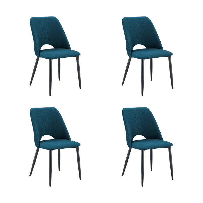 Set de 4 Sillas Urban, Color Azul, con Espaldar y Diseño Moderno