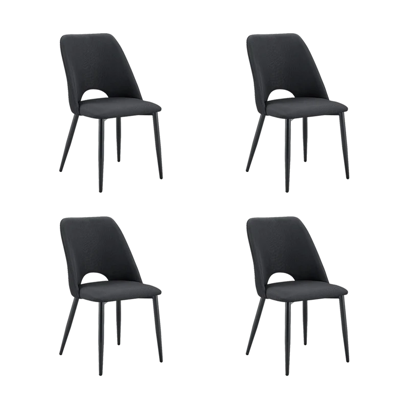 Set de 4 Sillas Urban, Color Negro, con Espaldar y Diseño Moderno