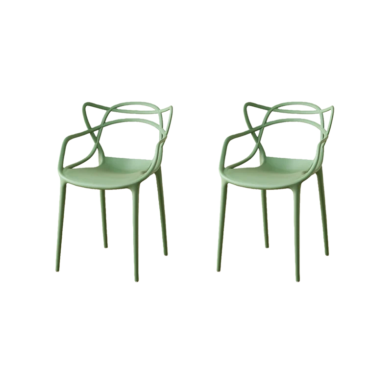 Set de 2 Sillas Palermo, Color Verde, con Espaldar y Diseño Moderno