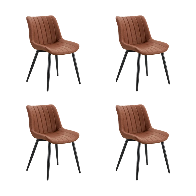 Set de 4 Sillas Nova, Color Marrón, con Espaldar y Diseño Moderno