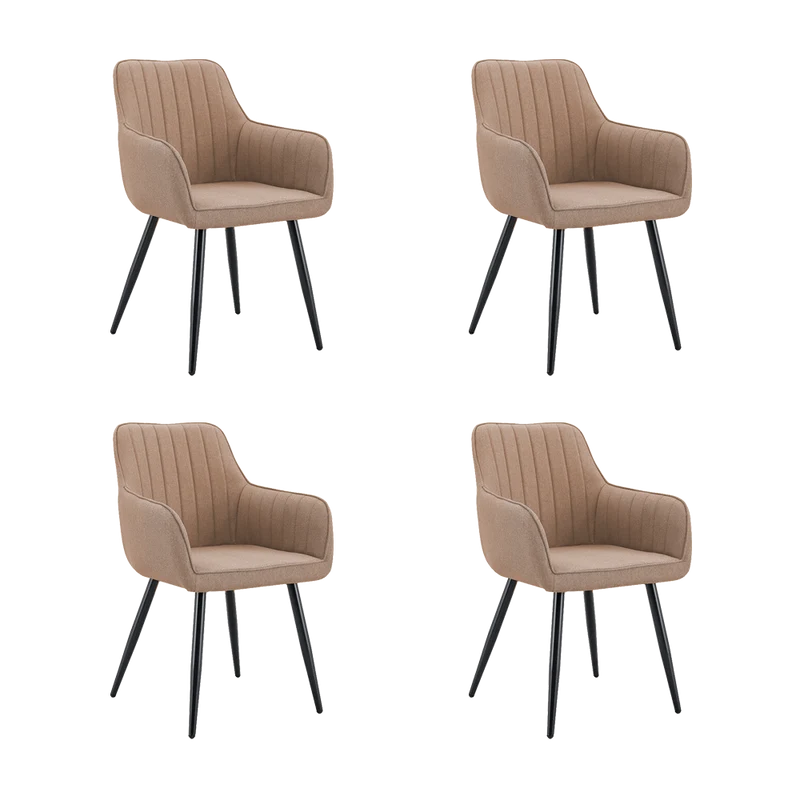 Set de 4 Sillas Neo, Color Marrón Oscuro, con Espaldar y Diseño Moderno