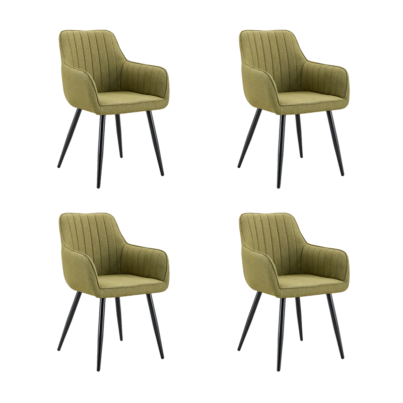 Set de 4 Sillas Neo, Color Verde, con Espaldar y Diseño Moderno