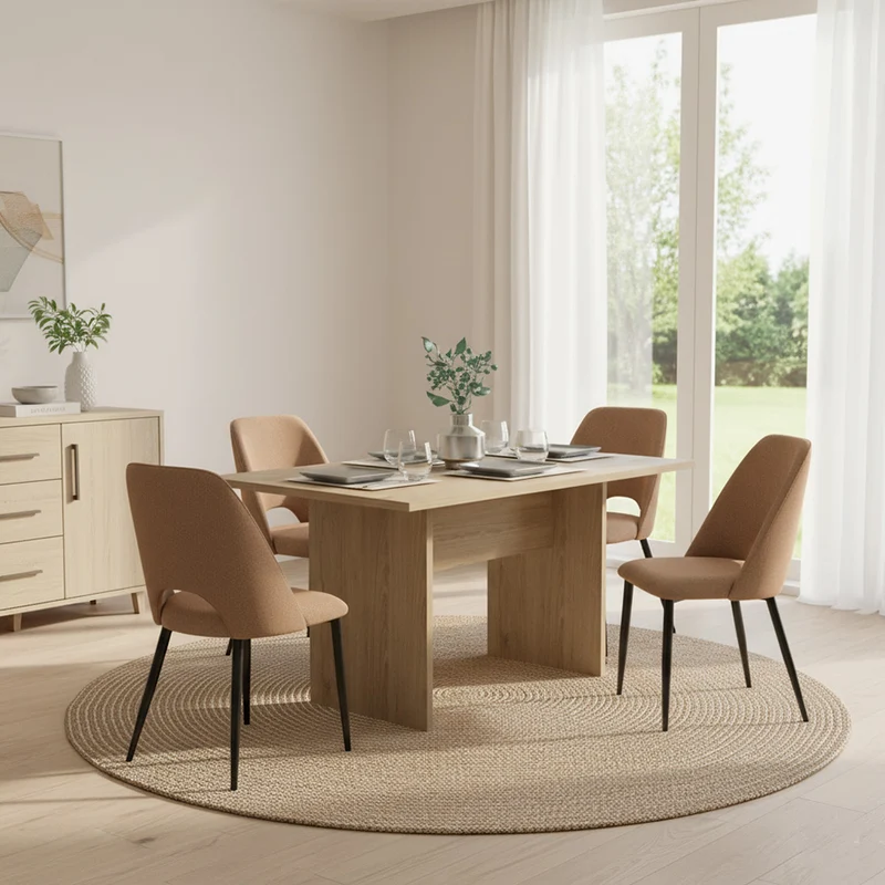 Set de 4 Sillas Urban, Color Marrón, con Espaldar y Diseño Moderno