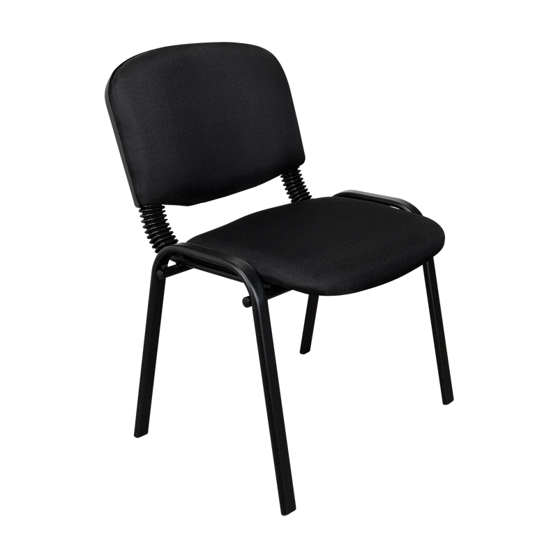 Set de 2 Sillas Interlocutora, Negro, con Espaldar y Diseño Sencillo sin Brazo