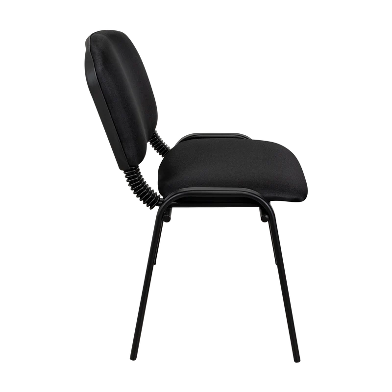 Set de 2 Sillas Interlocutora, Negro, con Espaldar y Diseño Sencillo sin Brazo