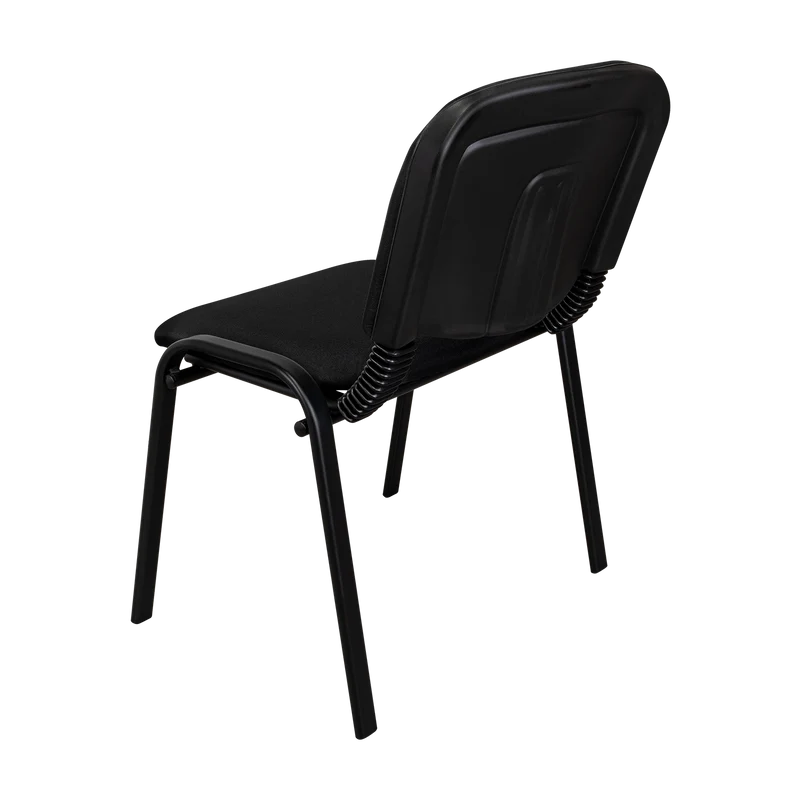 Set de 2 Sillas Interlocutora, Negro, con Espaldar y Diseño Sencillo sin Brazo