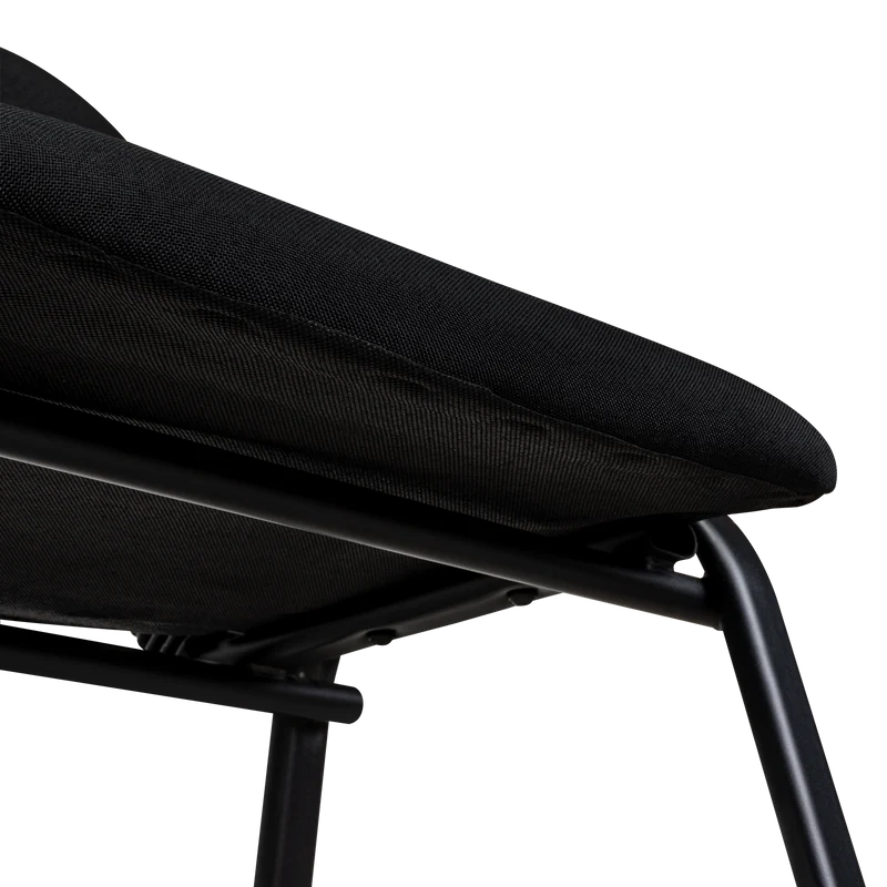 Set de 2 Sillas Interlocutora, Negro, con Espaldar y Diseño Sencillo sin Brazo
