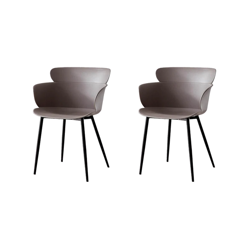 Set de 2 Sillas Miami con Brazos, Color Taupe, con Espaldar y Diseño Moderno