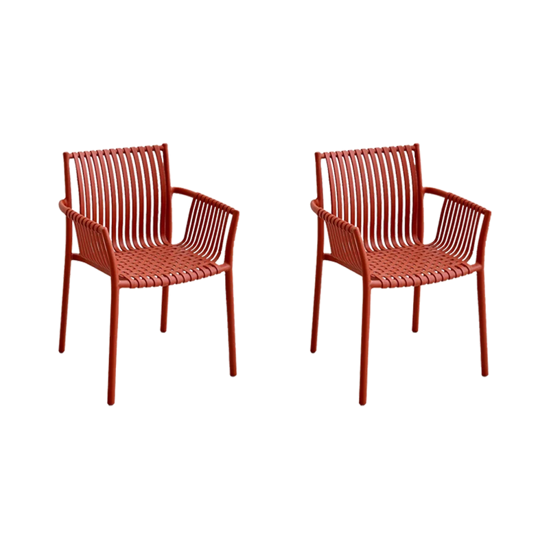 Set de 2 Sillas Madrid con Brazos, Color Rojo, con Espaldar y Diseño Moderno