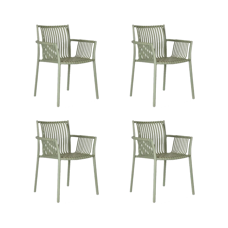 Set de 4 Sillas Madrid con Brazos, Color Verde Olivo, con Espaldar y Diseño Moderno