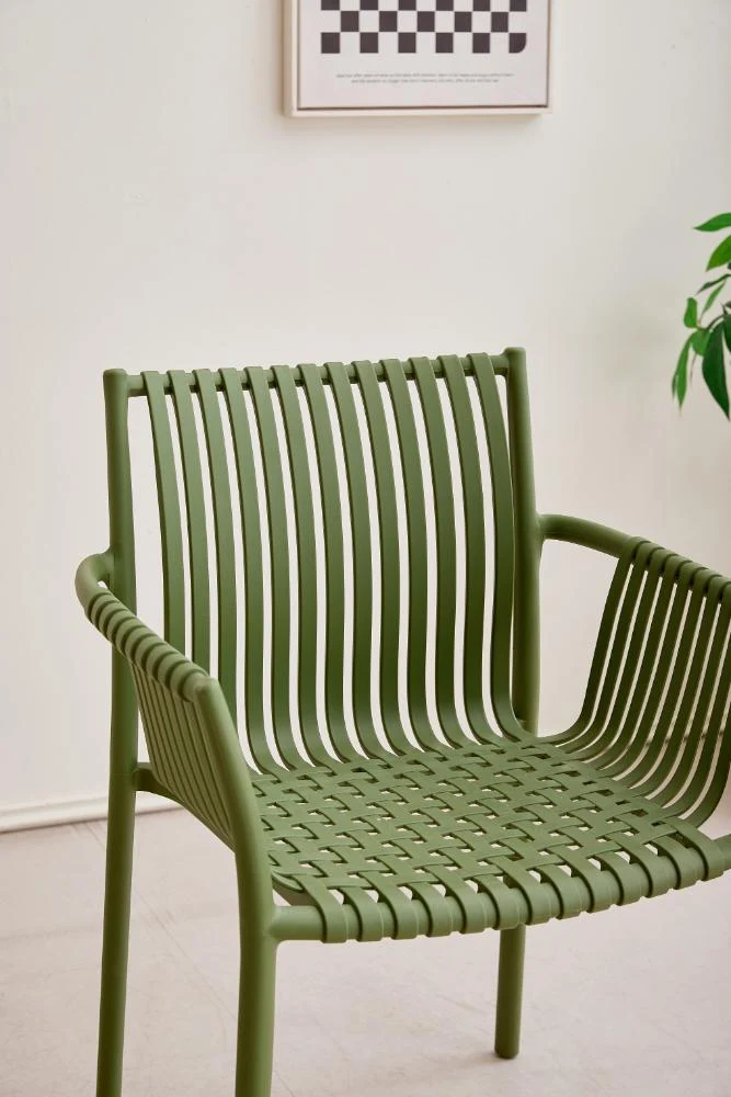Set de 4 Sillas Madrid con Brazos, Color Verde Olivo, con Espaldar y Diseño Moderno