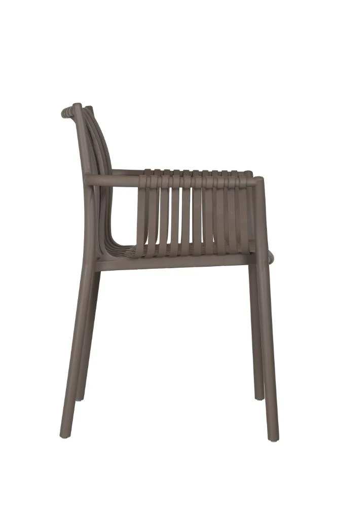 Set de 4 Sillas Madrid con Brazos, Color Taupe, con Espaldar y Diseño Moderno