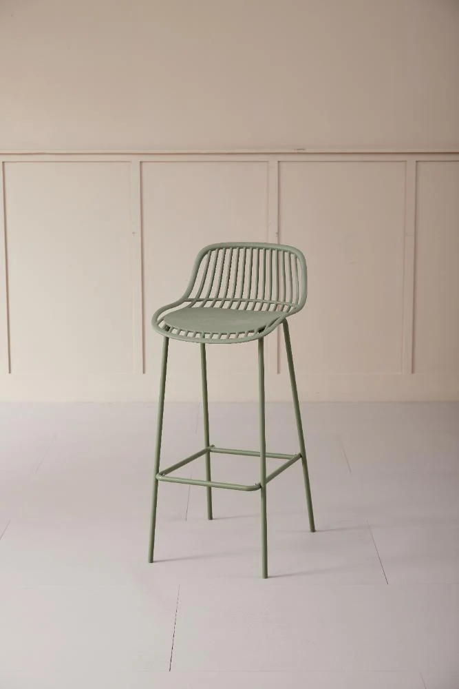 Set de 4 Butacos para Barra Tulum, Color Verde Olivo, Diseño Moderno