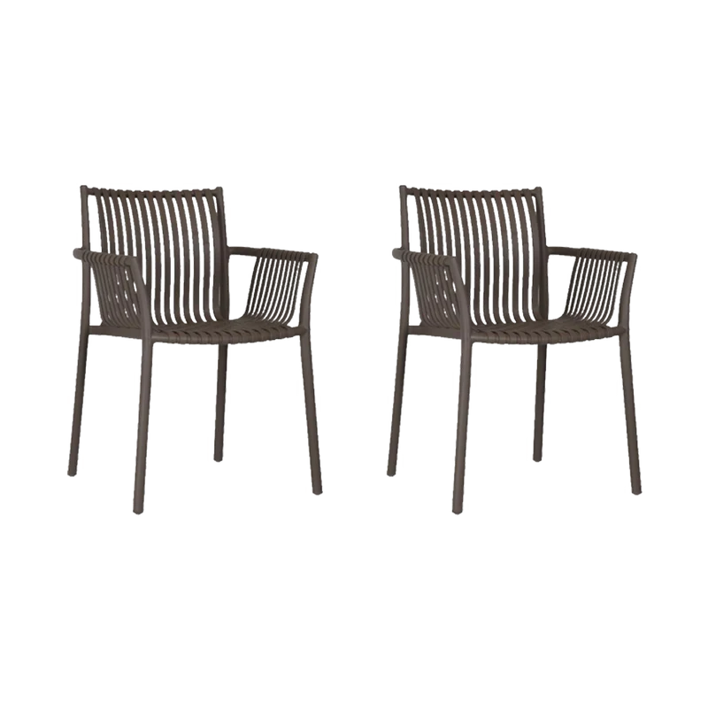 Set de 2 Sillas Madrid con Brazos, Color Taupe, con Espaldar y Diseño Moderno