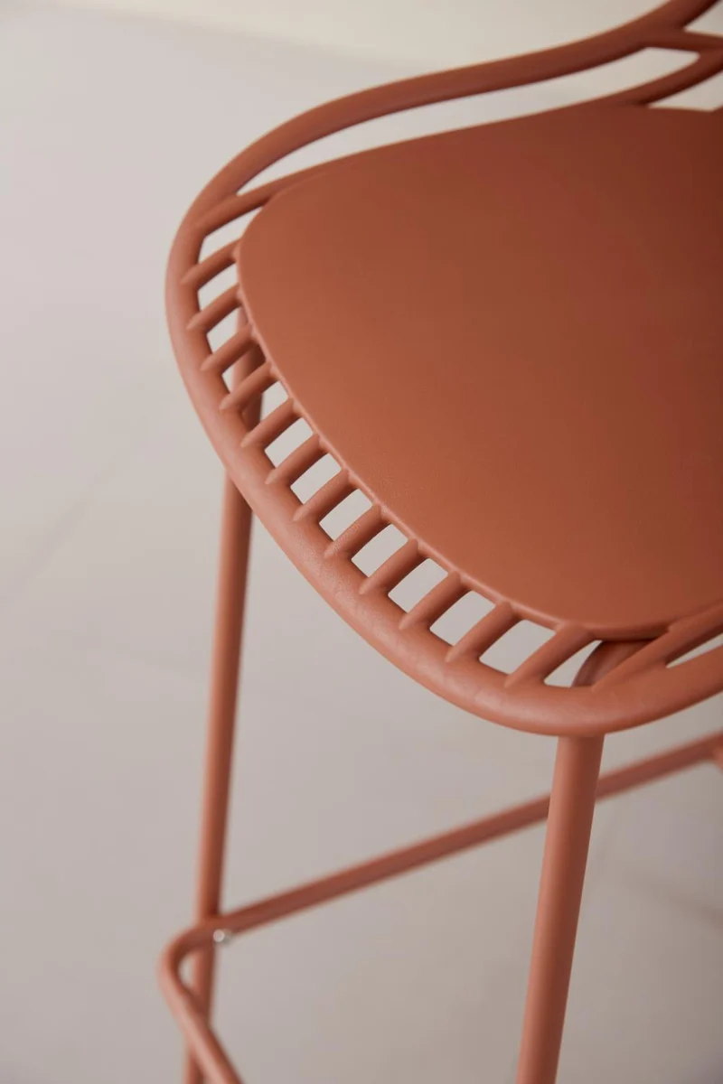 Set de 2 Sillas Par Bar Tulum, Color Terracota, Diseño Moderno