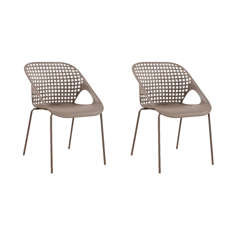 Set de 2 Sillas Senit con Brazos, Color Taupe, con Espaldar y Diseño Moderno
