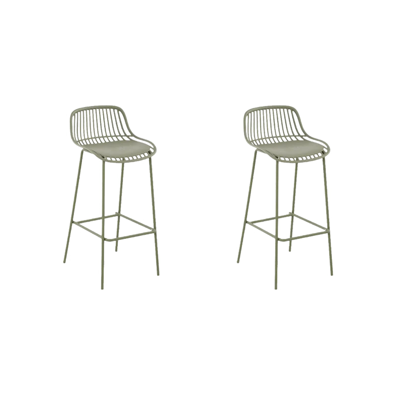 Set de 2 Butacos para Barra Tulum, Color Verde Olivo, Diseño Moderno