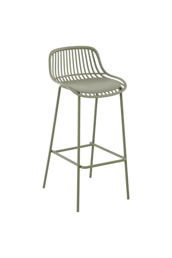 Set de 2 Butacos para Barra Tulum, Color Verde Olivo, Diseño Moderno