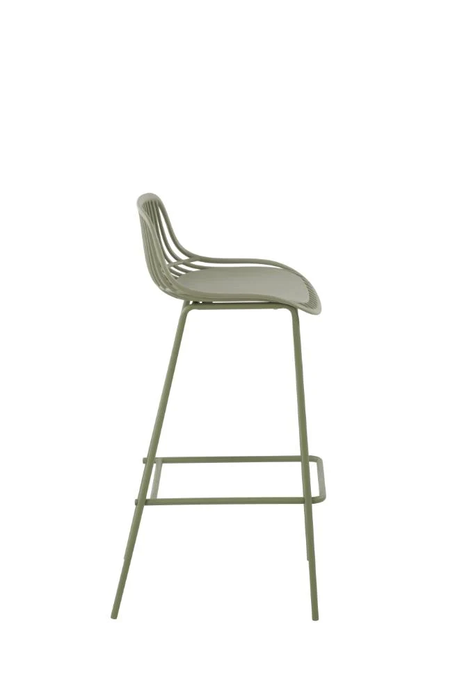 Set de 2 Butacos para Barra Tulum, Color Verde Olivo, Diseño Moderno