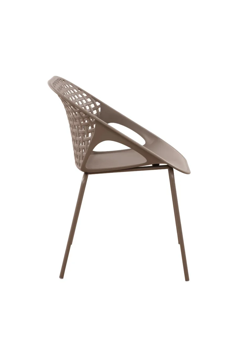 Set de 4 Sillas Senit con Brazos, Color Taupe, con Espaldar y Diseño Moderno
